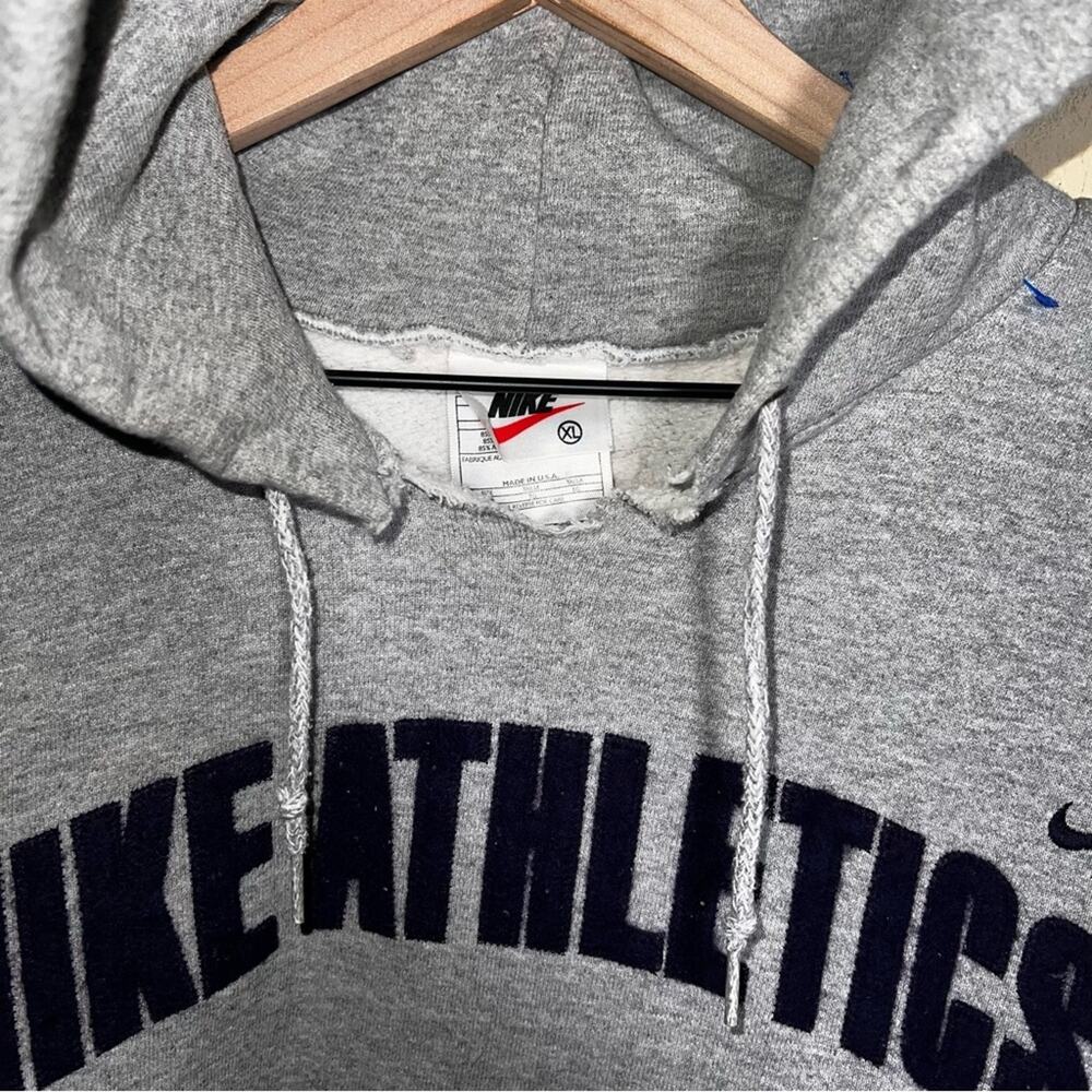 VNTG NIKE Embroidered felt letter 90s hoodie XL - Picture 5 of 7